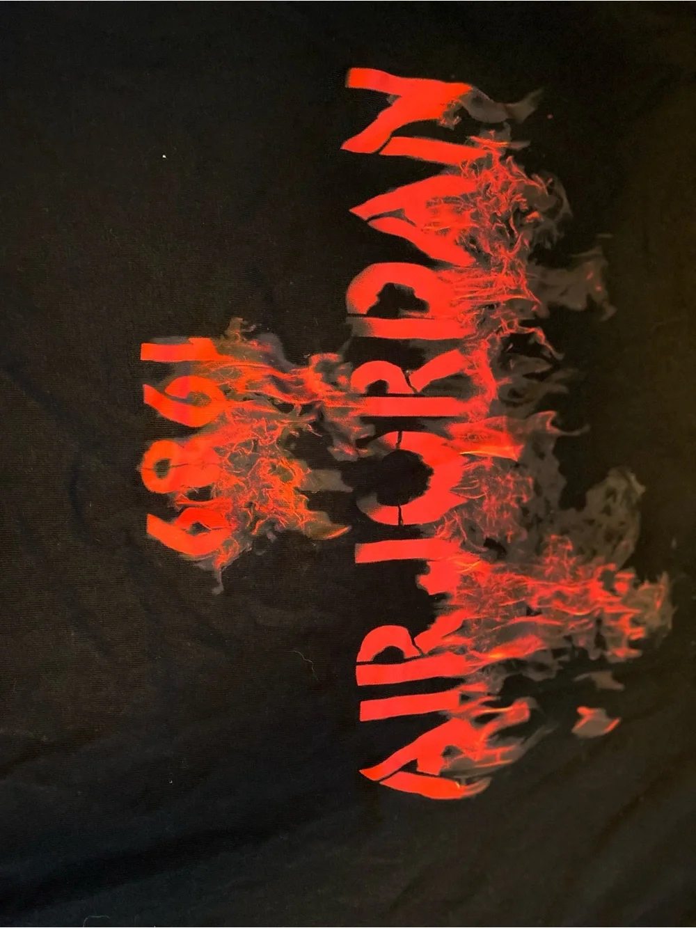 Jordan Black Short-Sleeve Tee with Red Flame 'AIR JORDAN' Logo